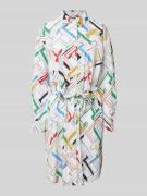 Tommy Hilfiger Knielanges Kleid mit Allover-Muster in Weiss, Größe 36