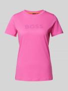 BOSS Orange T-Shirt mit Label-Print Modell 'Elogo' in Pink, Größe S