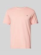 Gant Regular Fit T-Shirt in Melange-Optik in Pink, Größe S