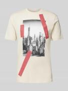 ARMANI EXCHANGE T-Shirt mit Label-Print in Sand, Größe M