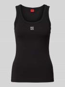 HUGO Tanktop mit Label-Stitching Modell 'Datamia' in Black, Größe M