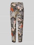 Christian Berg Woman Regular Fit Stoffhose mit Allover-Print in Oliv, ...