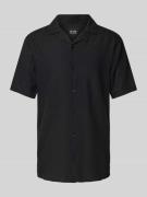 Only & Sons Slim Fit Leinenhemd mit 1/2-Arm Modell 'CAIDEN' in Black, ...