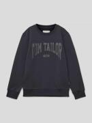 Tom Tailor Sweatshirt mit Label-Print in Graphit, Größe 152