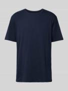Schiesser T-Shirt mit geripptem Rundhalsausschnitt in Marine, Größe 56