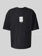REVIEW T-Shirt mit Label- und Motiv-Print in Black, Größe XS