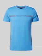Tommy Hilfiger T-Shirt mit Label-Print in Aqua, Größe S
