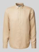 Scotch & Soda Regular Fit Leinenhemd mit Label-Stitching in Beige, Grö...