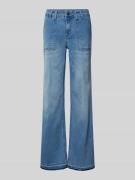 Milano Italy Wide Leg Jeans mit Ziernähten in Blau, Größe 40