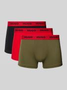 HUGO Trunks mit elastischem Label-Bund im 3er-Pack in Khaki, Größe S