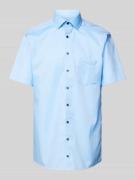 OLYMP Modern Fit Business-Hemd in unifarbenem Design in Bleu, Größe 40