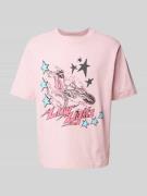 Low Lights Studios T-Shirt mit Label-Print Modell 'Startail' in Pink, ...