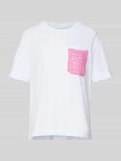 Rich & Royal T-Shirt mit Brusttasche aus Häkelspitze in Rosa, Größe XL
