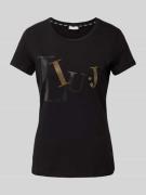 Liu Jo White T-Shirt mit Label-Print und Rundhalsausschnitt in Black, ...