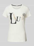 Liu Jo White T-Shirt mit Label-Print und Rundhalsausschnitt in Weiss, ...
