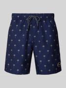 Shiwi Badehose mit Motiv-Print Modell 'Scratched Shiwi Palm' in Dunkel...