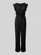 Only Jumpsuit mit Bindegürtel Modell 'ELISA' in Black, Größe S