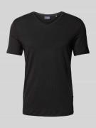 OLYMP Level Five T-Shirt mit V-Ausschnitt in Black, Größe S