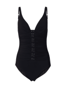 PROFILE BY GOTTEX Badeanzug mit dekorativer Schnürung in Black, Größe ...