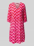 Montego Knielanges Kleid aus Viskose im Stufen-Look in Pink, Größe 34
