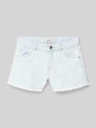 Only Slim Fit Jeansshorts mit Allover-Muster Modell 'ROBYN' in Hellbla...