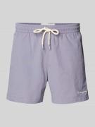 CHAMPION Regular Fit Badehose mit Label-Stitching in Violett, Größe S