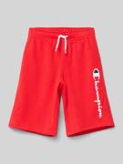 CHAMPION Sweatshorts mit Logo-Stitching in Rot, Größe 104