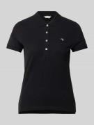 Gant Slim Fit Poloshirt mit Label-Stitching in Black, Größe S
