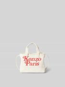 Kenzo Tote Bag mit Label-Print in Ecru, Größe One Size