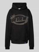 Review Hoodie mit Label-Print in Black, Größe L