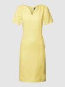 WHITE LABEL Knielanges Kleid mit V-Ausschnitt in Gelb, Größe 34
