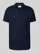MCNEAL Regular Fit Poloshirt mit V-Ausschnitt in Dunkelblau, Größe S