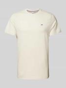 Tommy Jeans T-Shirt mit Label-Stitching in Beige, Größe XS