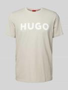 HUGO T-Shirt mit Label-Print Modell 'DULIVIO' in Stein, Größe S