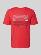 Jack & Jones T-Shirt mit Label-Print Modell 'CYRUS' in Rot, Größe S