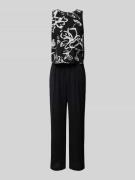 s.Oliver BLACK LABEL Jumpsuit mit floralem Muster in Black, Größe 46