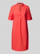 comma Knielanges Kleid mit Tunikakragen in Rot, Größe 34
