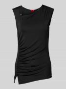 HUGO Top mit Raffungen Modell 'Desusi' in Black, Größe XS
