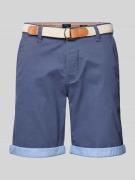 MCNEAL Slim Fit Bermudas mit Gürtel in Bleu, Größe L