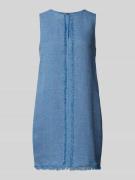 Stefanel Minikleid mit Fransen in Hellblau Melange, Größe XS