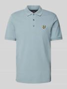 Lyle & Scott Slim Fit Poloshirt mit Logo-Patch in Rauchblau, Größe S