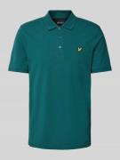 Lyle & Scott Slim Fit Poloshirt mit Logo-Patch in Petrol, Größe XL