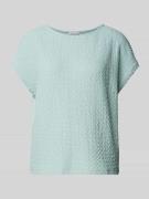 Tom Tailor T-Shirt in unifarbenem Design mit Strukturmuster in Mint, G...