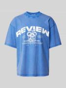 REVIEW T-Shirt mit Label-Print in Royal, Größe XS