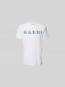 Marni T-Shirt mit Label-Print in Weiss, Größe 46