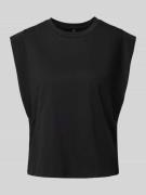 Only T-Shirt mit geripptem Rundhalsausschnitt Modell 'JEN' in Black, G...