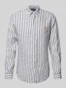 Polo Ralph Lauren Custom Fit Leinenhemd mit Streifenmuster in Weiss, G...