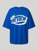 Review Oversized T-Shirt mit Label-Print in Royal, Größe XXS