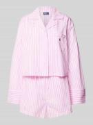 Polo Ralph Lauren Pyjama mit Streifenmuster in Rosa, Größe XS