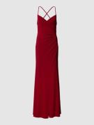 Luxuar Abendkleid mit gelegten Falten in Rot, Größe 42